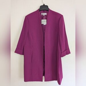 NWT Kasper Women's Open-Front Crepe Topper Jacket Size 18